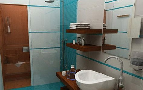 Fürdőszoba a Balatonnál az Eco Residence szállodában